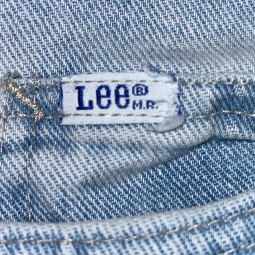 Lee Vintage 90s High Waisted Denim Mom Shorts Light Wash Blue 16W Made in USA - Picture 9 of 9